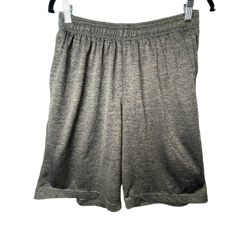 PONY Solid Gray Elastic Waist Band Active Shorts with pockets Polyester size L